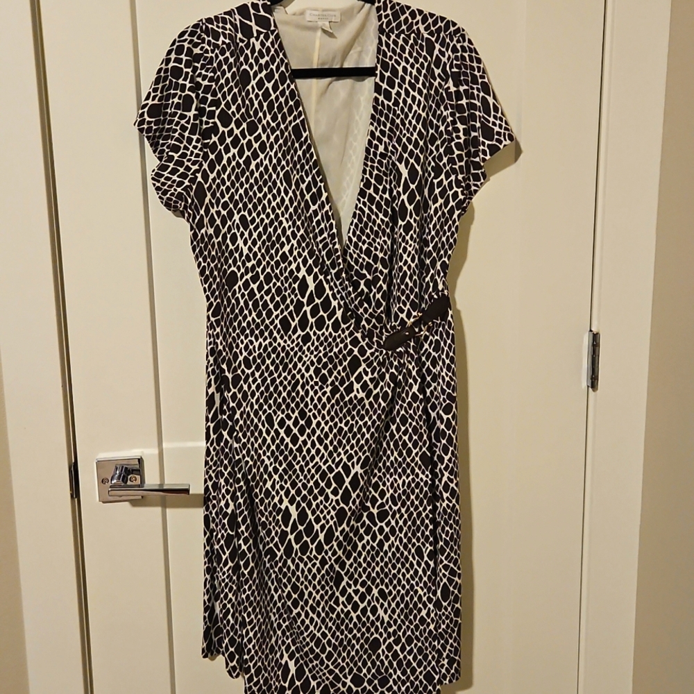 2x Charter Club Woman brown/white animal print crossbody dress